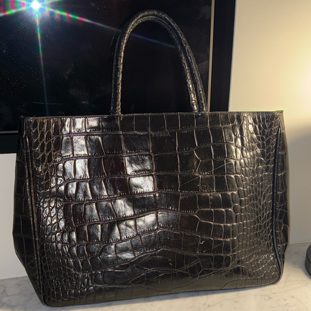 FURLA Crocodile Italian Leather Handbag